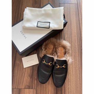 グッチ(Gucci)のグッチ　ローファー　スリッパ　ファー付き(ローファー/革靴)