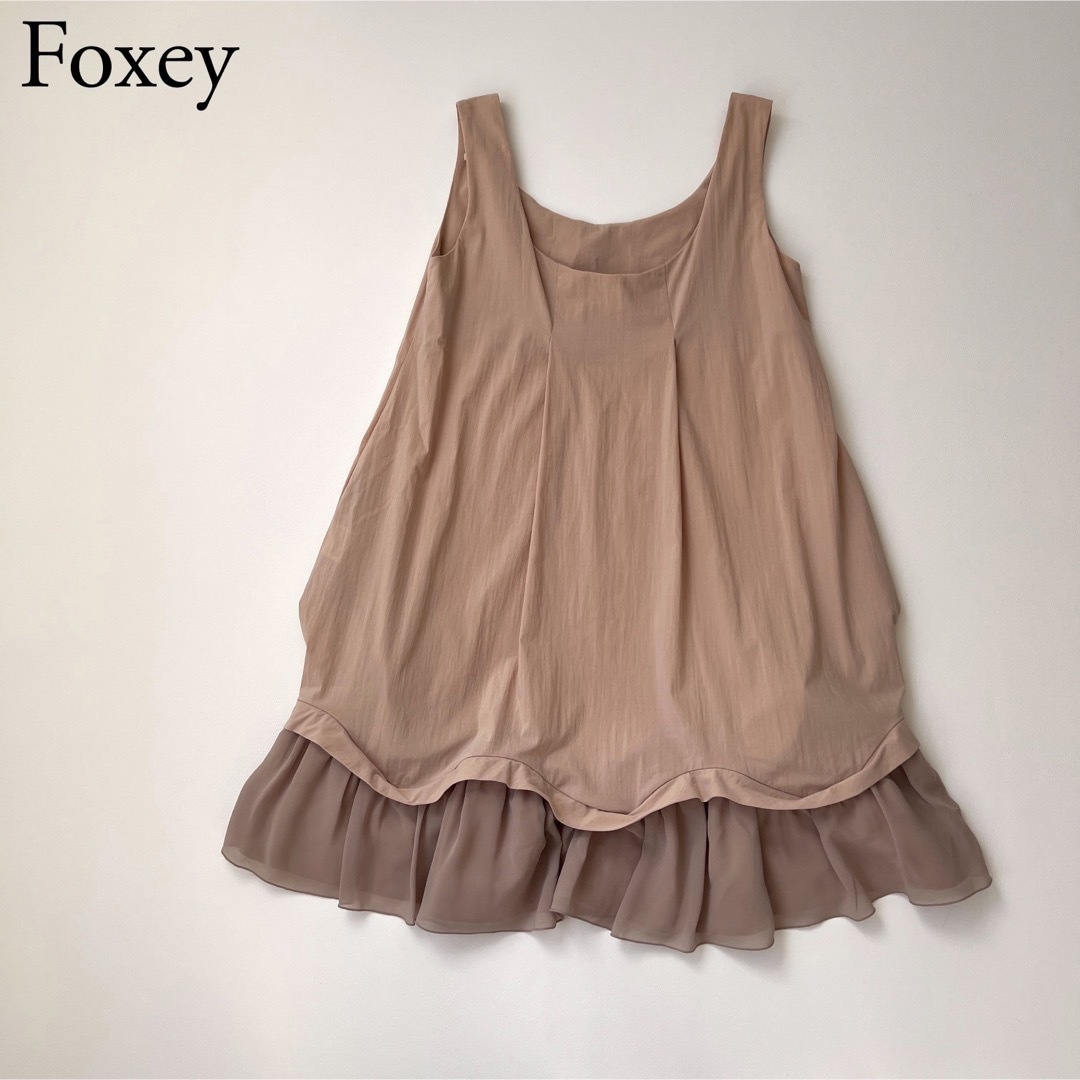 FOXEY NEWYORK フォクシー　フレアワンピース　シフォン約84cm身幅