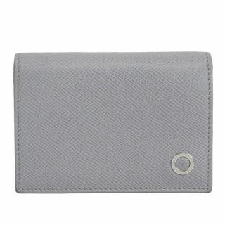 ブルガリ(BVLGARI)のブルガリ BVLGARI カードケース 名刺入れ レザー グレー ネイビー 中古 新入荷 OBB0521(名刺入れ/定期入れ)