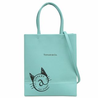 ティファニー(Tiffany & Co.)のティファニー TIFFANY & Co. キャットストリート ミニショッピングトート 2WAYバッグ ショルダーバッグ レザー ブルー 中古 新入荷 TI0132(トートバッグ)