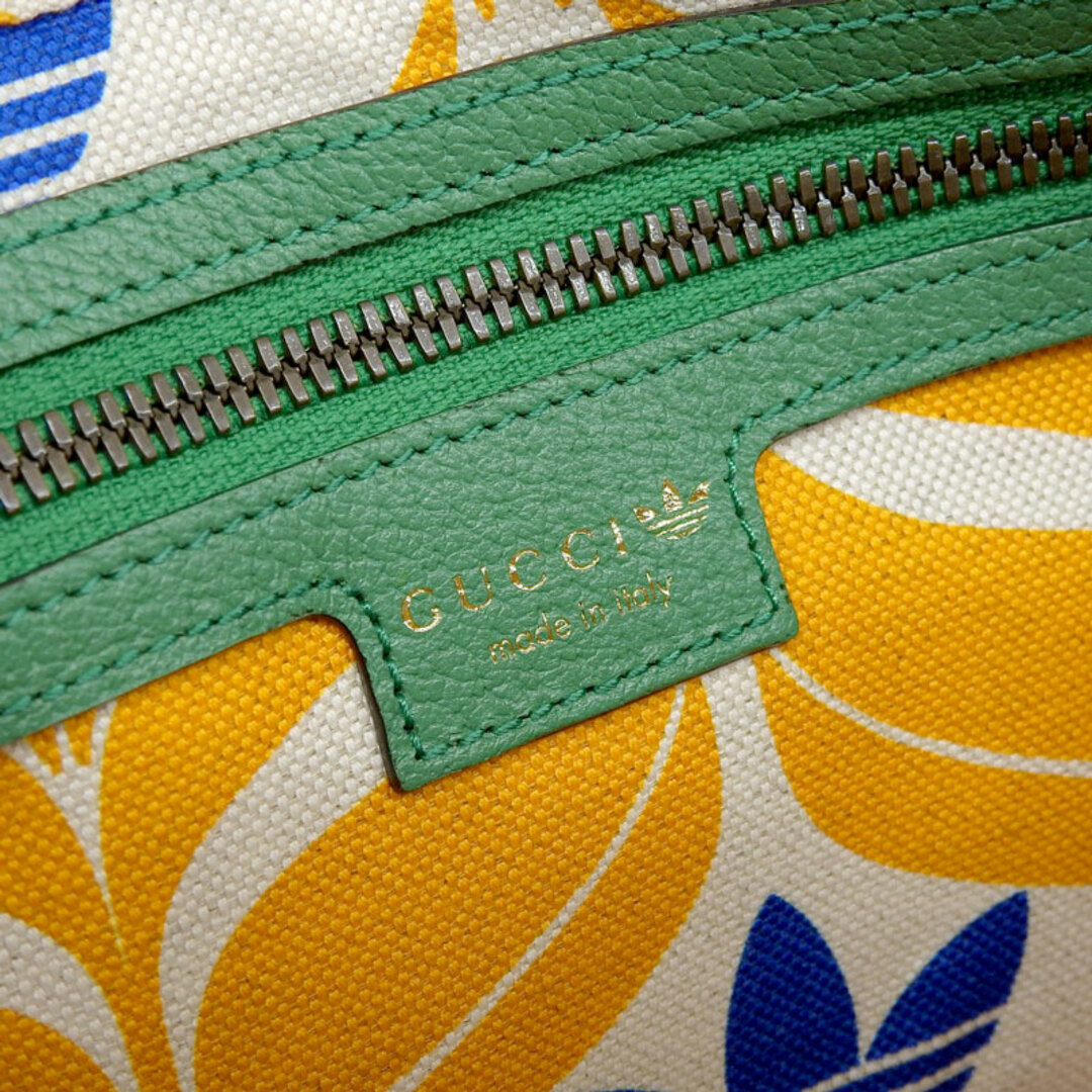 Gucci(グッチ)のグッチ GUCCI アディダスコラボ ボディバッグ ベルトバッグ バムバッグ レザー グリーン ホワイト 722141 美品 新入荷 GU0526 レディースのバッグ(ボディバッグ/ウエストポーチ)の商品写真