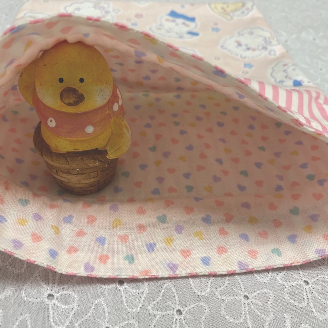 給食袋　巾着袋　小物入れ　ちいかわ　ピンク ハンドメイドのキッズ/ベビー(外出用品)の商品写真