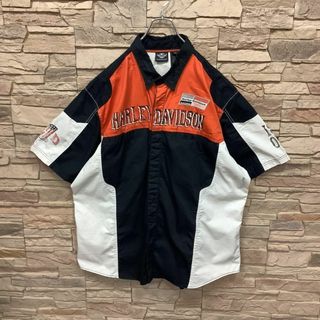 ハーレーダビッドソン(Harley Davidson)の【人気】ハーレーダビットソン でかロゴ マルチカラー ３ＸＬ 入手困難(シャツ)