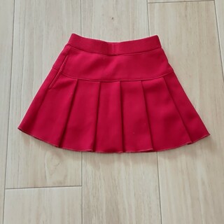 プリーツスカート 100cm  赤(スカート)