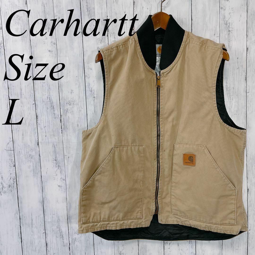 ☘️carhartt☘️カーハート ダックベスト 希少カラー ワンポイント