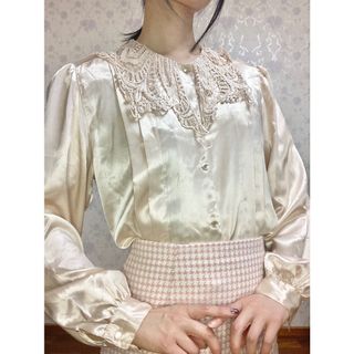 ★美品★ Gunne Sax ガニーサックス サテンブラウス