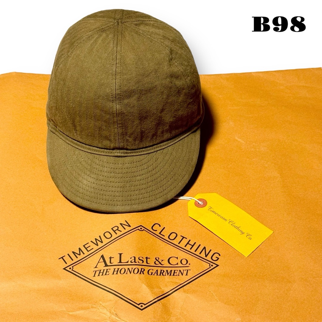 希少品! AtLast & Co. キャップ ヘリンボーン カーキ 7 1/4の+kihoku
