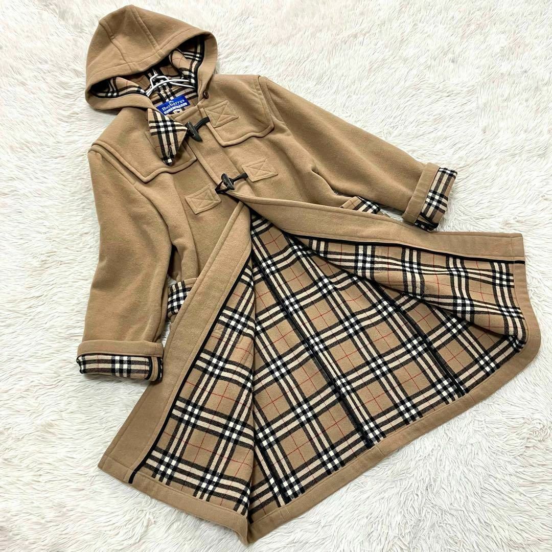 BURBERRY BLUE LABEL ダッフルコート ノバチェック キャメル-