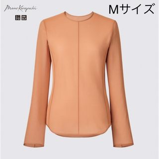 ユニクロ(UNIQLO)のUNIQLO✖️mamekurogouchi シアークルーネックT(カットソー(長袖/七分))