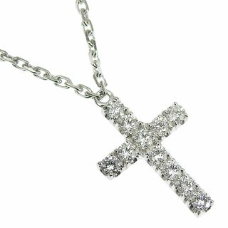 クロス ネックレス 1Pダイヤモンド0.05ct K18WG ホワイトゴールド / 74774【FJ】