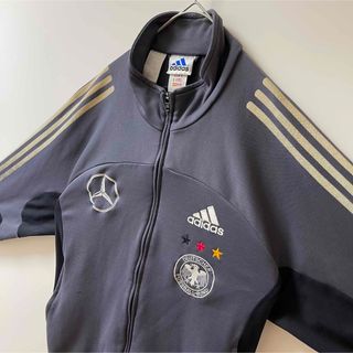 ビンテージ00s白adidasドイツ代表メルセデス刺繍ロゴナイロンジャケット