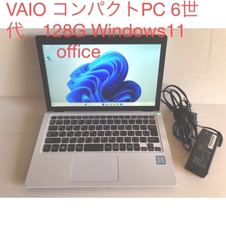 バイオ(VAIO)のVAIO コンパクトPC 6世代　128G Windows11 office(ノートPC)