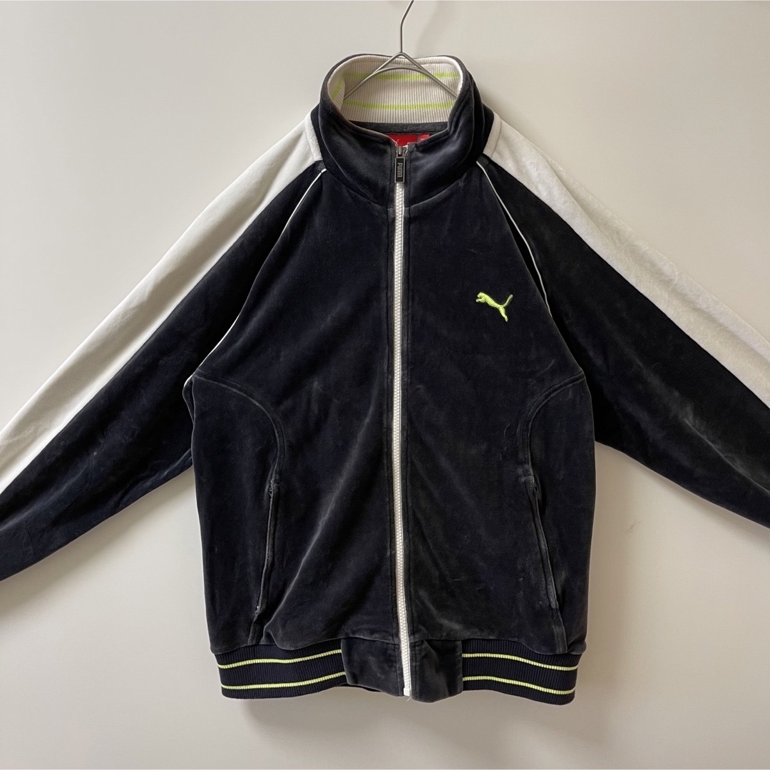 PUMA - XLベロア】目利きプーマ刺繍トラックジャケット古着ジャージ 黒