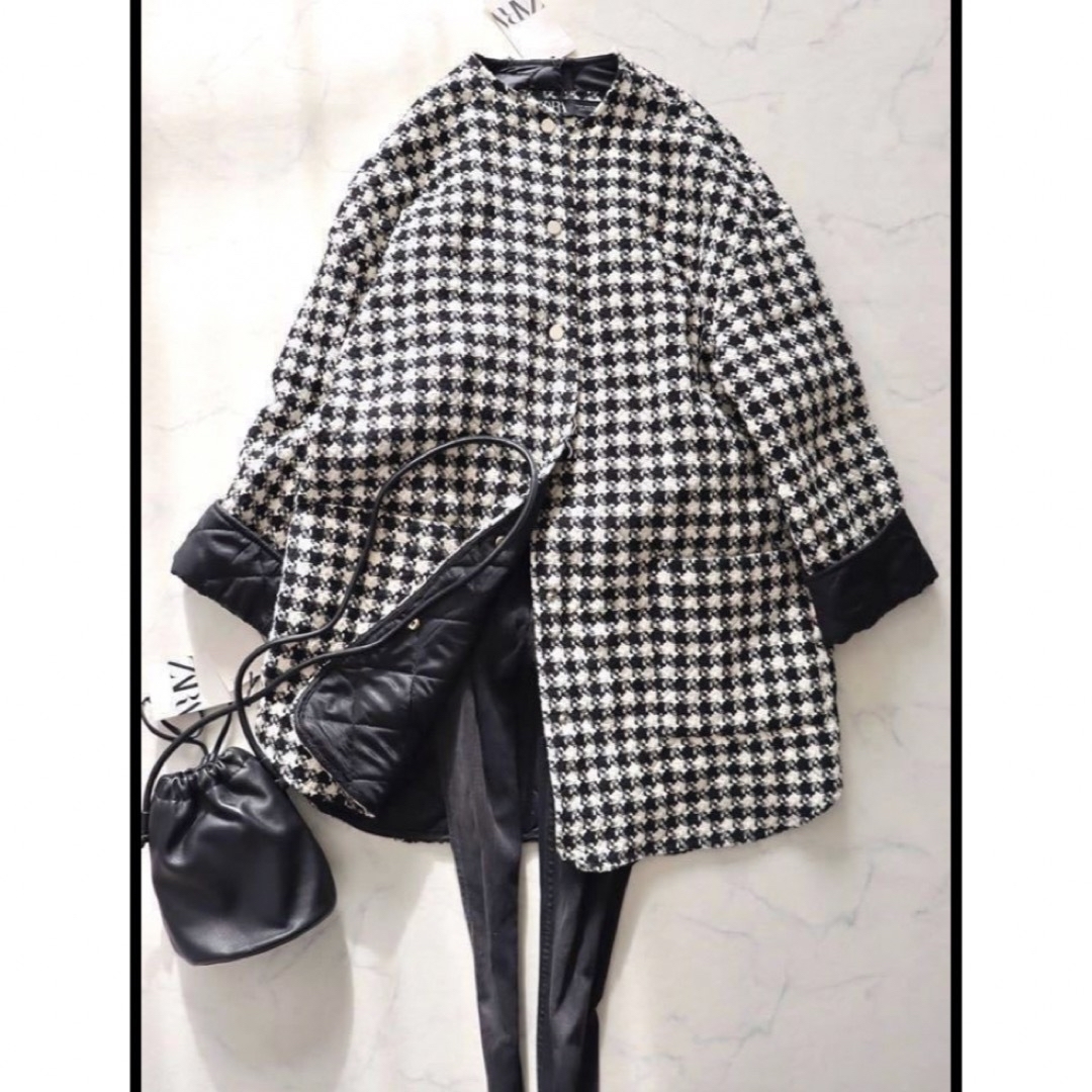 ZARA - ZARA 千鳥柄 コート キルティングの通販 by ISIS's shop ZARA - ZARA 千鳥柄 コート キルティングの通販 by ISIS's shop