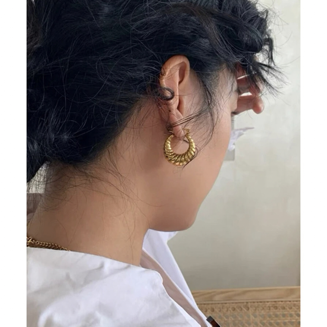 L'Appartement DEUXIEME CLASSE(アパルトモンドゥーズィエムクラス)の【Design hoop pierce】#669 18k レディースのアクセサリー(ピアス)の商品写真