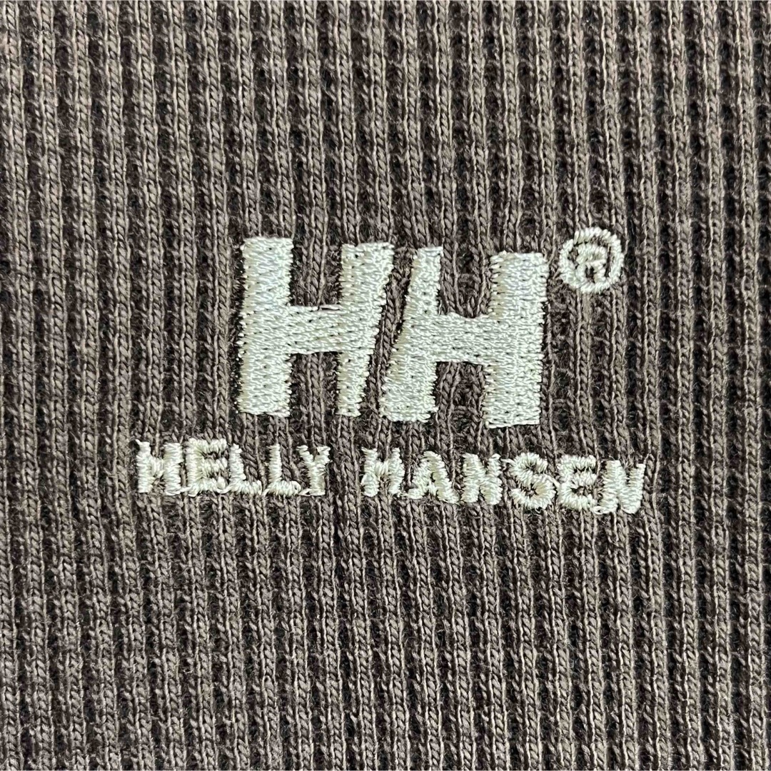 HELLY HANSEN ヘリーハンセン コットンニット ブラウン ロゴ刺繍 4