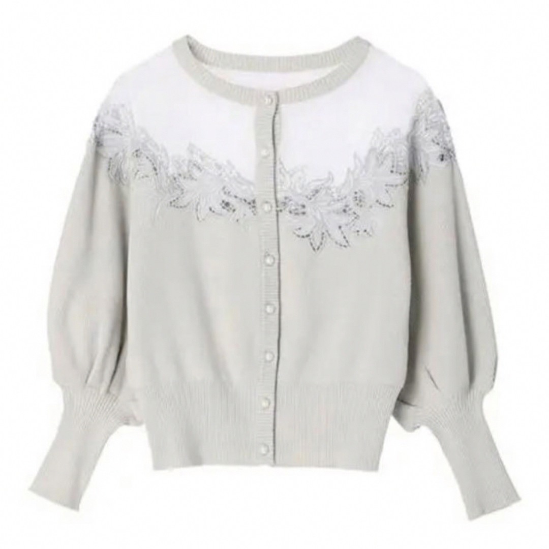 Lace Trimmed Pearl-Button Cardigan