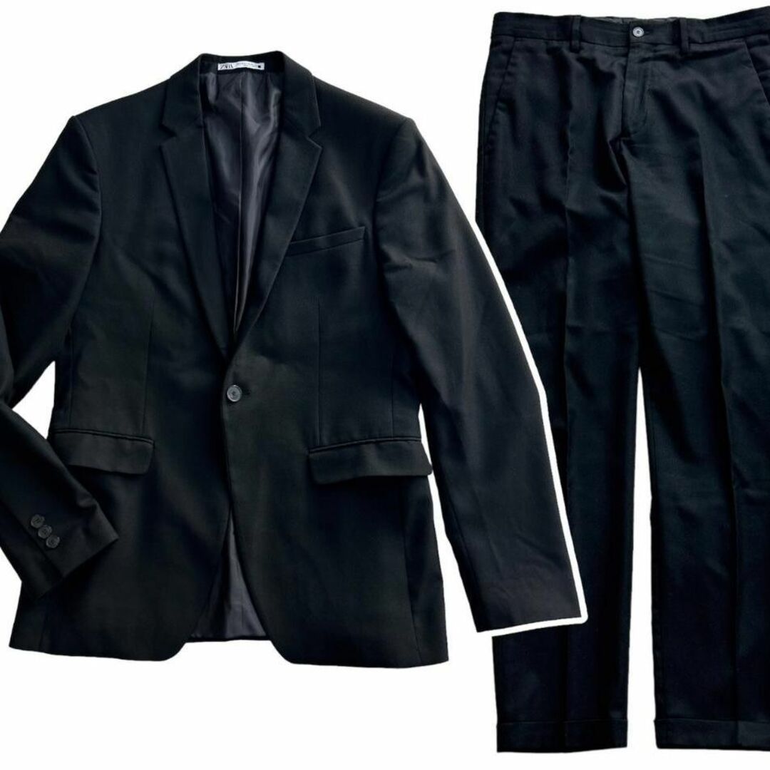 ZARA(ザラ)のZARA ザラ 1B スーツ セットアップ　ブラック メンズのスーツ(セットアップ)の商品写真