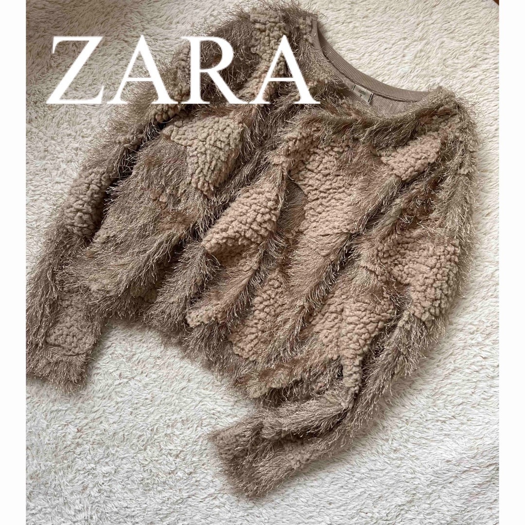 ZARA(ザラ)の美品　ZARA セーター　トップス　シャギー　フェザー　もこもこ　ふわふわ　人気 レディースのトップス(ニット/セーター)の商品写真