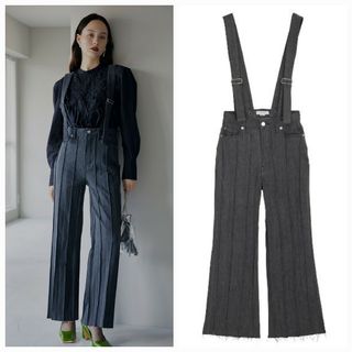 アメリヴィンテージ(Ameri VINTAGE)のAmeriVINTAGE PLEATS DENIM SUSPENDER パンツ(サロペット/オーバーオール)