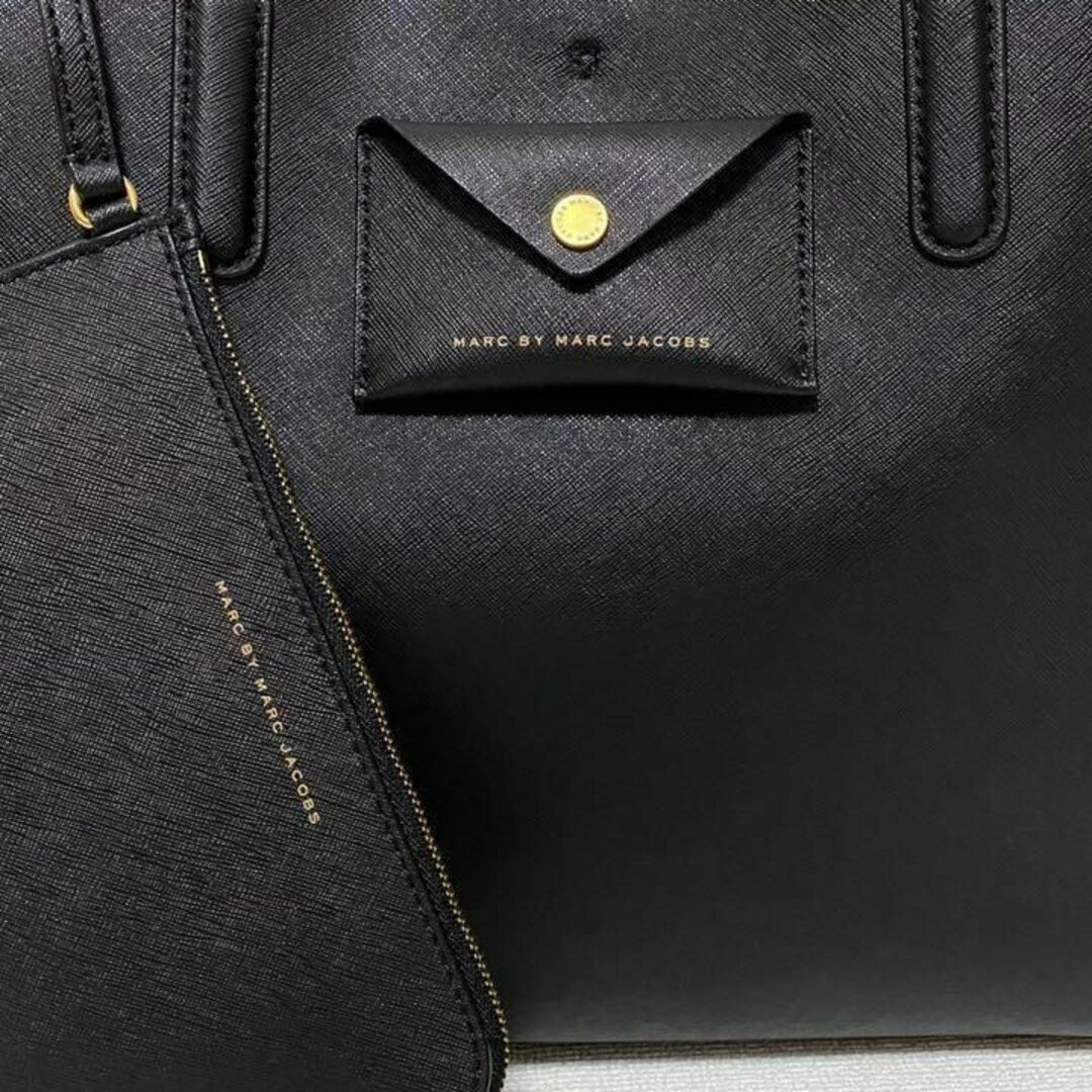 【定価4.2万】MARC BY MARC JACOBS レザー トートバッグ 黒 6