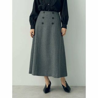 イェッカヴェッカ(YECCA VECCA)の【グレー】千鳥柄Aラインロングスカート/23AW(ロングスカート)