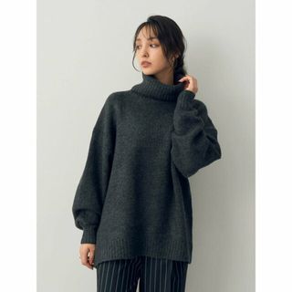 イェッカヴェッカ(YECCA VECCA)の【チャコールグレー】オフタートルネックソフトニット/23AW(ニット/セーター)