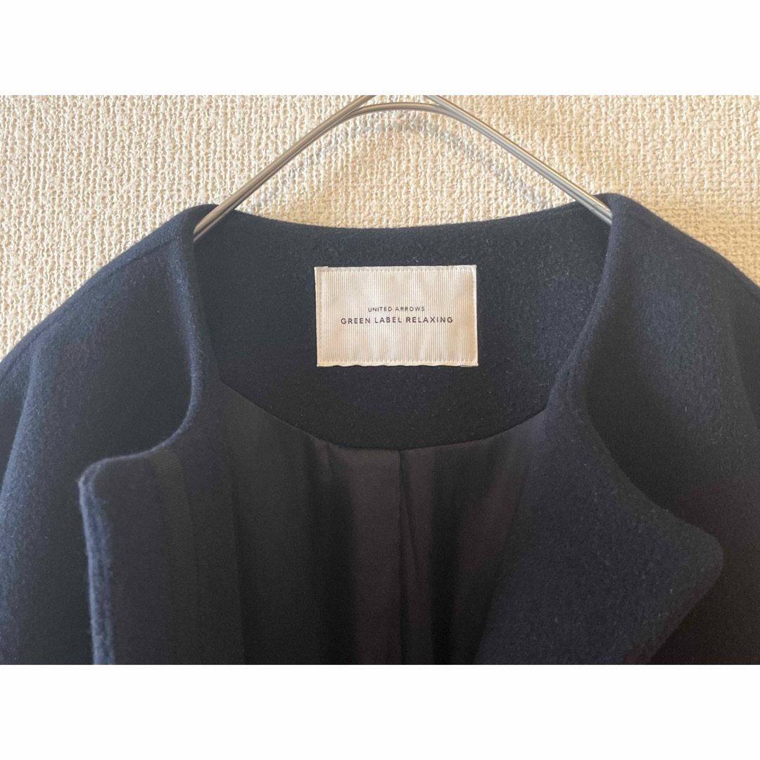 UNITED ARROWS green label relaxing - ノーカラーコート ネイビーの