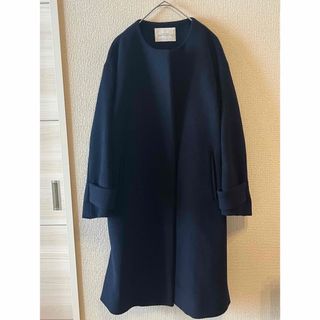 ユナイテッドアローズグリーンレーベルリラクシング(UNITED ARROWS green label relaxing)の【vina様専用】ノーカラーコート　ネイビー(ノーカラージャケット)