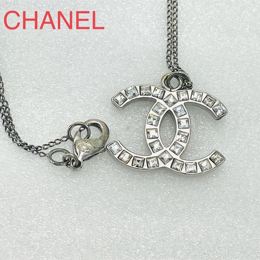 CHANEL シャネル ネックレス ココマーク シルバー ラインストーン CL | フリマアプリ ラクマ