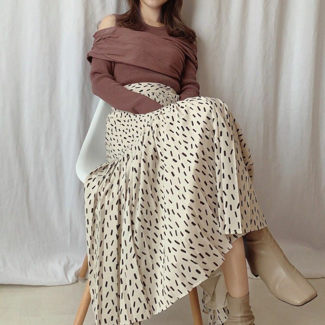 snidel♡アシメクロスデザインリブニット♡ボルドー♡美品♡スナイデル♡