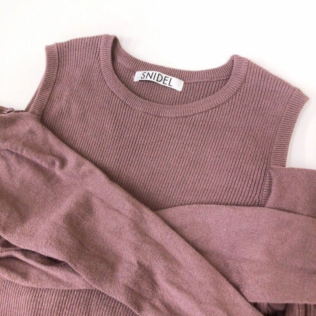 snidel♡アシメクロスデザインリブニット♡ボルドー♡美品♡スナイデル♡