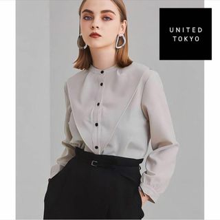 【送料無料】WEB限定UNITED TOKYO ケープカラーブラウス size0