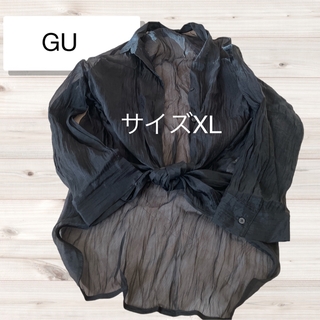 ジーユー(GU)のGU レディース シースルー長袖 ブラック サイズXL(シャツ/ブラウス(長袖/七分))