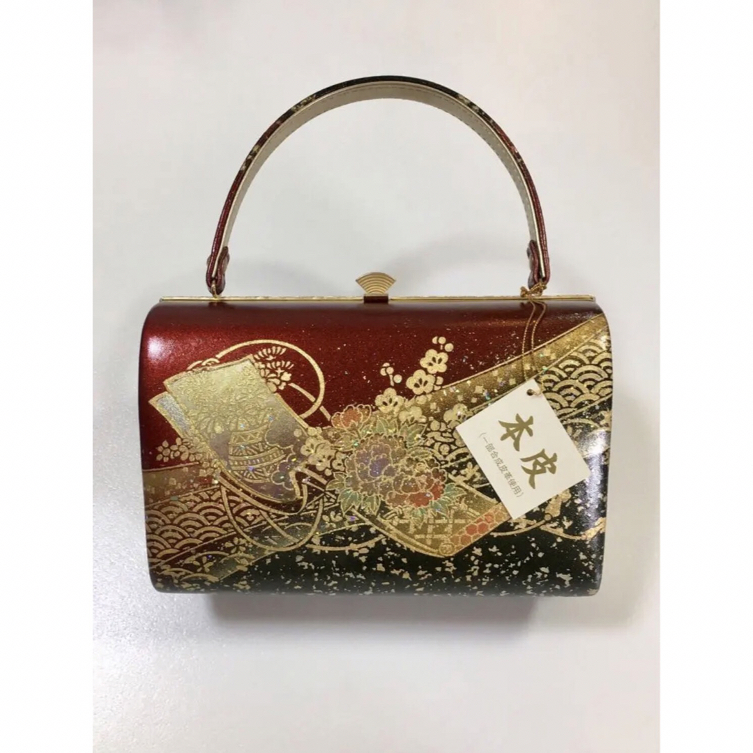振袖ご購入者様プレゼント用 新品草履バックセット 赤 レッド 芍薬