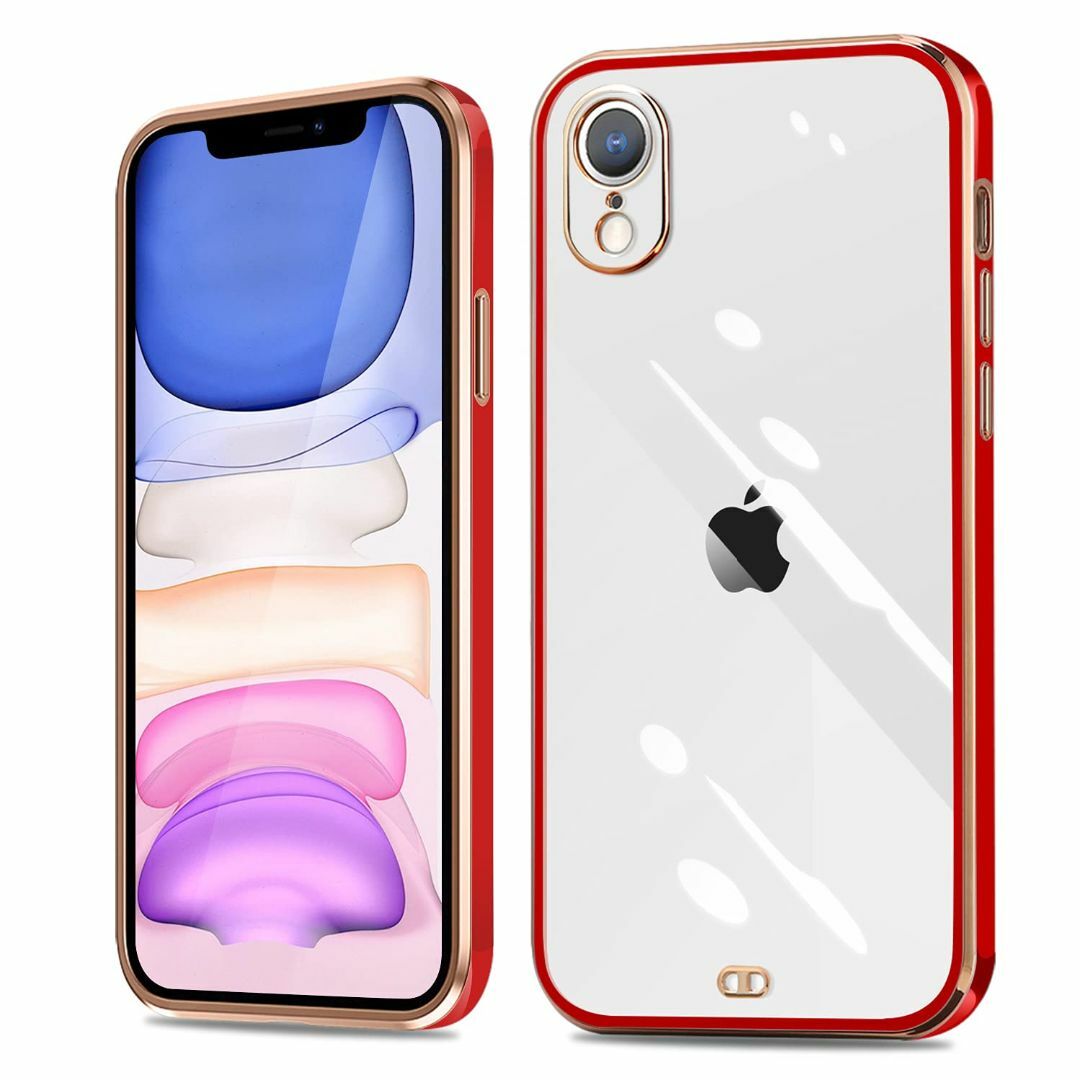 【色: ラッキーレッド】fusinong iPhoneXR ケース クリア 耐衝