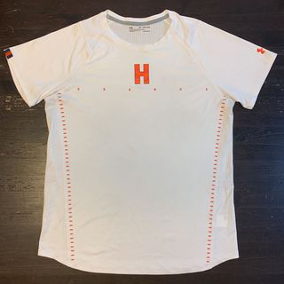 アンダーアーマー(UNDER ARMOUR)のUA法政大学“ORANGE“ベンチレーショントレーニングシャツ ホワイト2XL(アメリカンフットボール)