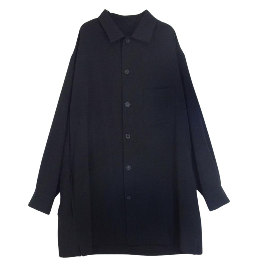 Yohji Yamamoto POUR HOMME ヨウジヤマモトプールオム 22SS HG-B13-500 PRODUCE プロデュース TA/TUXEDO OPEN COLLAR FRONT PLACKET BLOUSE A-開襟前立て付きB ブラック系 2