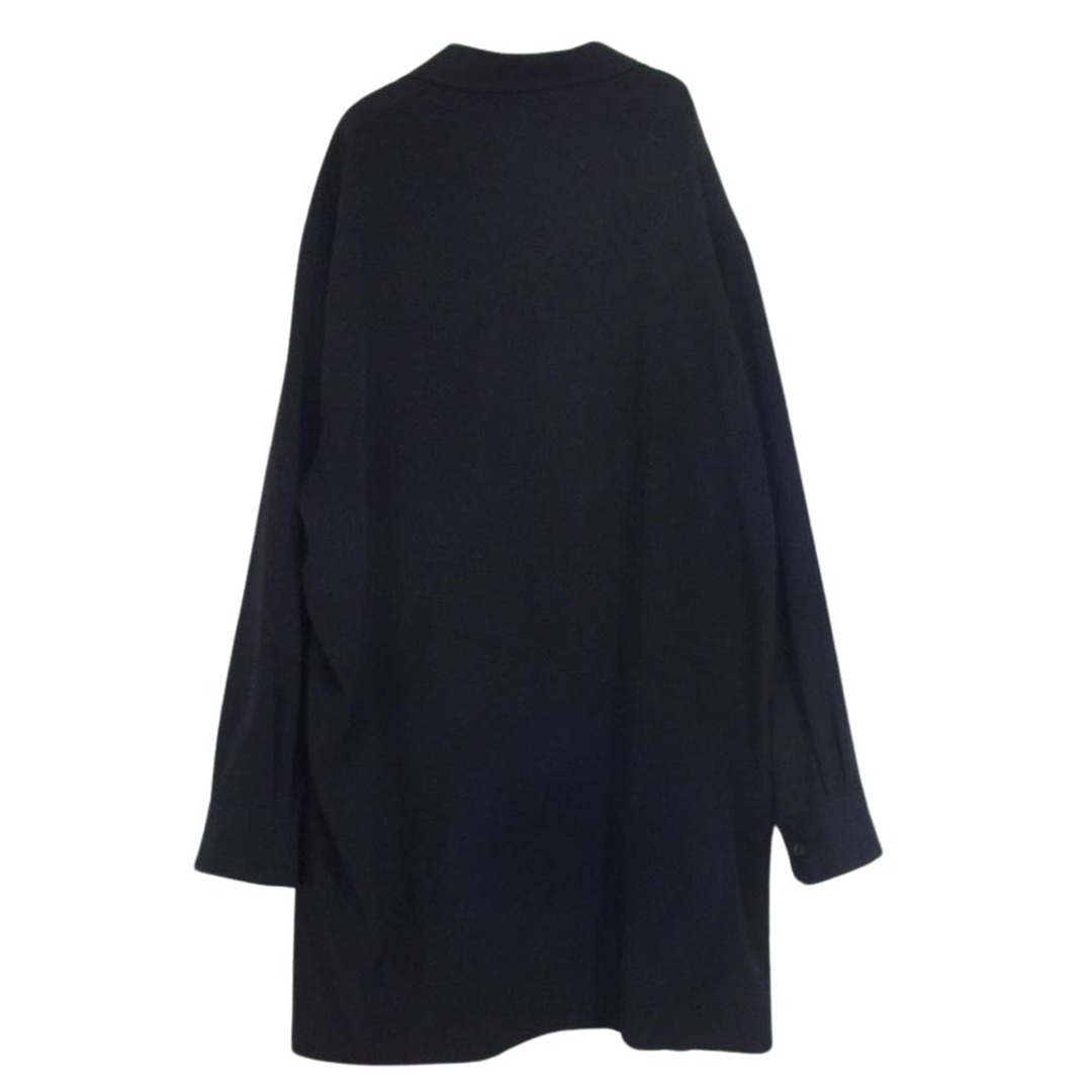 Yohji Yamamoto POUR HOMME ヨウジヤマモトプールオム 22SS HG-B13-500 PRODUCE プロデュース TA/TUXEDO OPEN COLLAR FRONT PLACKET BLOUSE A-開襟前立て付きB ブラック系 2 1