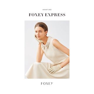 FOXEY フォクシー ワンピース 3D立体白襟フラワーシャワー 38-