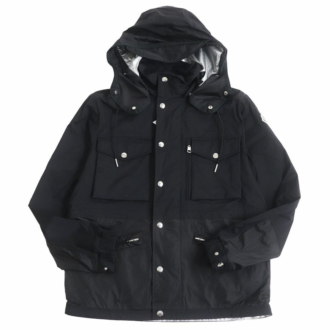 未使用品□20SS MONCLER/モンクレール SIENNE GIUBBOTTO ロゴワッペン フーデッド WZIP ナイロンブルゾン/ウィンドブレーカー 黒 4 正規品