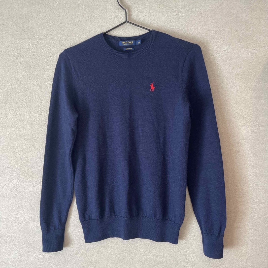 POLO RALPH LAUREN(ポロラルフローレン)のPOLO RALPH LAUREN ネイビー ロゴ刺繍 長袖　ニット ゴルフ レディースのトップス(ニット/セーター)の商品写真