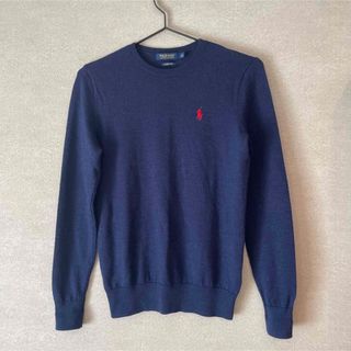 ポロラルフローレン(POLO RALPH LAUREN)のPOLO RALPH LAUREN ネイビー ロゴ刺繍 長袖　ニット ゴルフ(ニット/セーター)