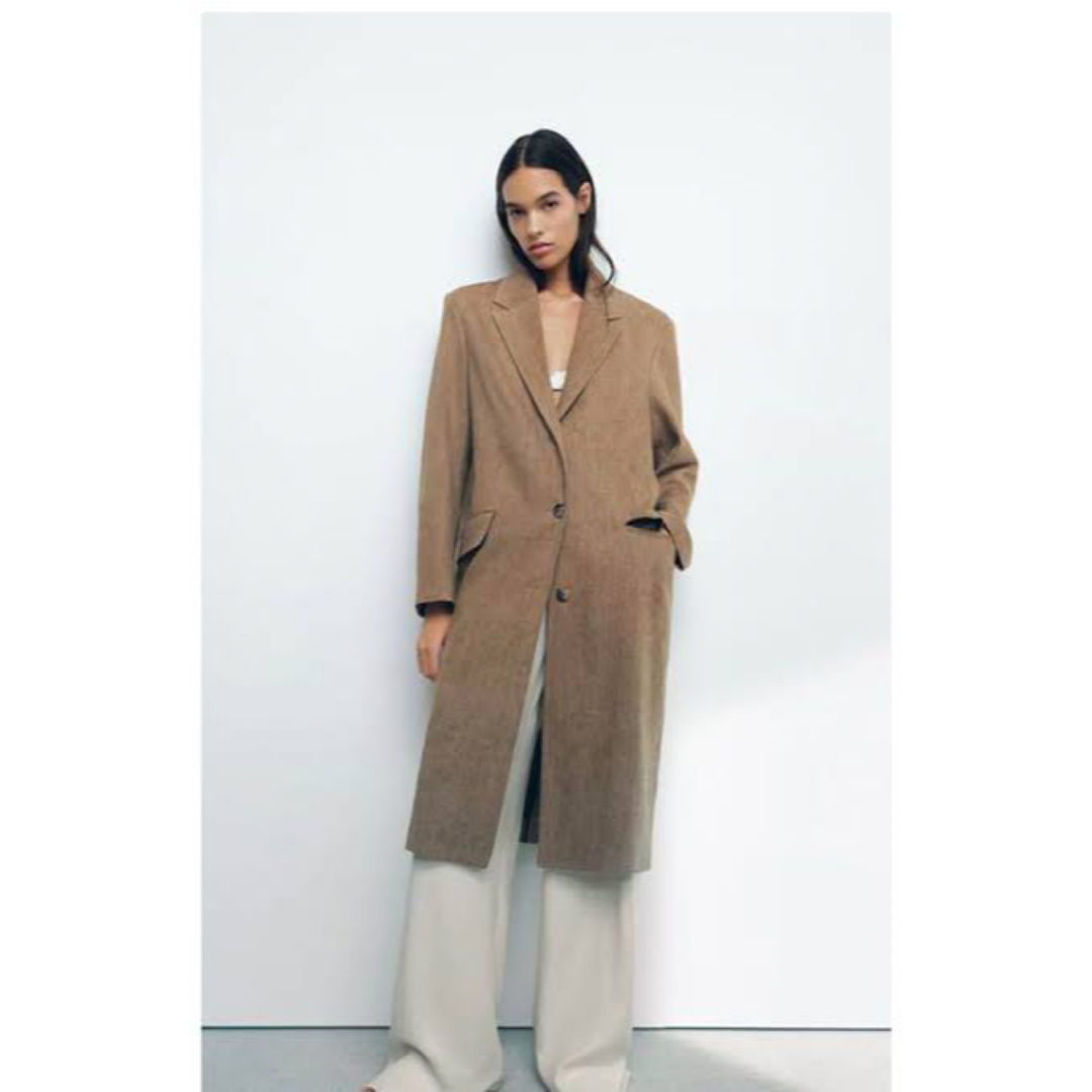 ZARA(ザラ)のZARA  ストレートラスティックコート/ロングコート レディースのジャケット/アウター(ロングコート)の商品写真