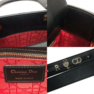 クリスチャン・ディオール Christian Dior レディディオール スモール M0538ONGE ブラック ゴールド金具 カナージュラム レディース ハンドバッグ約85cmショルダー