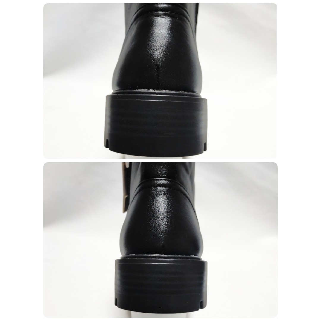 ZARA 極美品ZARA レースアップ ブーツ サイドジップ レザー 厚底