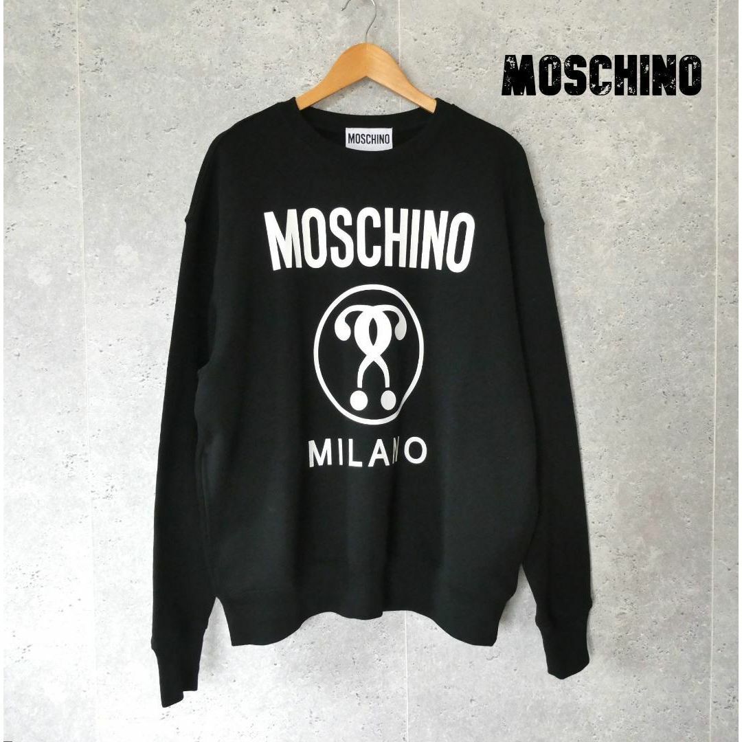 極美品 MOSCHINO ロゴプリント クルーネック スウェットトレーナー