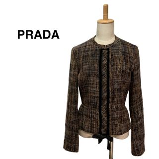 381 PRADA ステンカラーコート 40 Lサイズ ベージュ