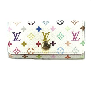 ルイヴィトン(LOUIS VUITTON)のルイヴィトン LOUIS VUITTON ミュルティクレ4 M60043 モノグラムマルチカラー 4連 三つ折り キーケース モノグラムマルチカラーキャンバス ブロン ホワイト×マルチカラー×ピンク(キーケース)