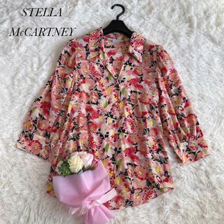 ステラマッカートニー(Stella McCartney)の【美品】STELLA McCARTNEY  シルク　フラワープリント　シャツ(シャツ/ブラウス(長袖/七分))